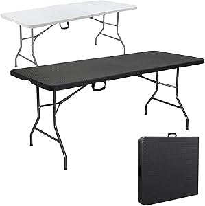 photo Arebos Rotin Folding Patio Table for 8