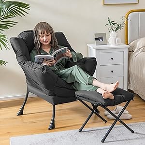 Costway Fauteuil Relax Gris avec Repose-Pieds