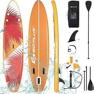 Costway Stand Up Paddle Board Gonflable Antidérapant 320cm Jaune