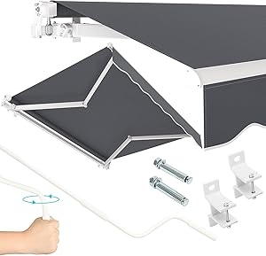 Dripex Retractable Awning 3x2.5m Grey