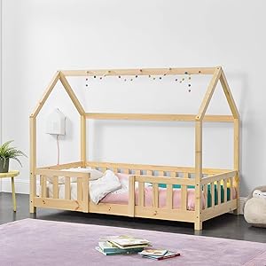 En.casa Kid's Wooden House Bed 50kg