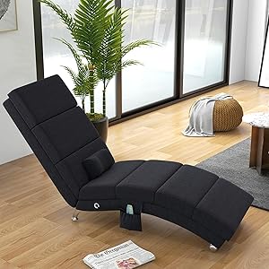 Homcom Fauteuil Relax Massant et Chauffant Noir