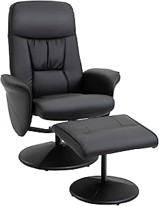 Silla de relajación pivotante Homcom 360° Negro