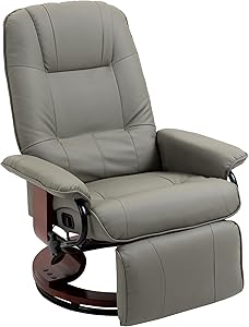 Homcom Fauteuil Relax Pivotant 360° Synthétique Gris