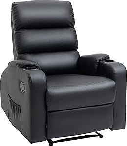 Homcom Fauteuil Relaxation Inclinable Noir