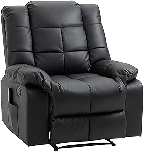 Homcom Relaxation Massage Chair w/ Adjustable Recline Black