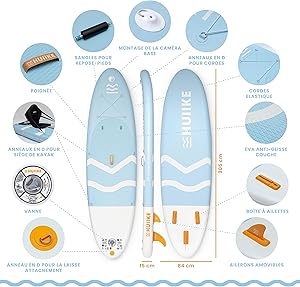 Huiike Paddle Board 2P - Double Paddle & Kayak Seat