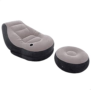 Intex Fauteuil Gonflable Dé contraction gris/noir