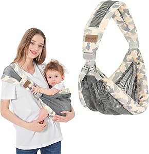 Iulonee Porte-Bébé Réglable Écharpe Gris