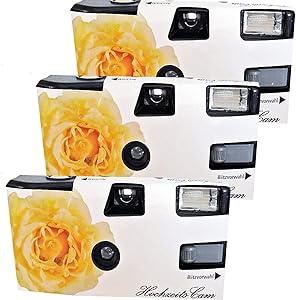 Kodak disposable cameras 3-pack Yellow Rose Wedding