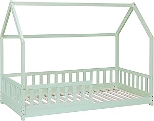 Laïba Kids Lit Cabane 90x190 Barrière Vert Renommé: Laïba Kid's Cabane Verde 90x190