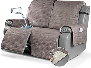 Lingky Relax Chair Cover 2-Seater Taupe Anti-Slip Incliner