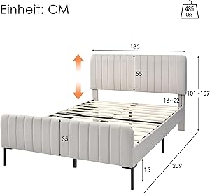 Lit doble 180x200 regulable - Somier caja rebajada.