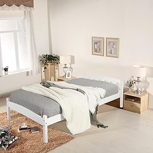 Lit Simple Enfant Adulte Blanc 90x190cm - Fetines