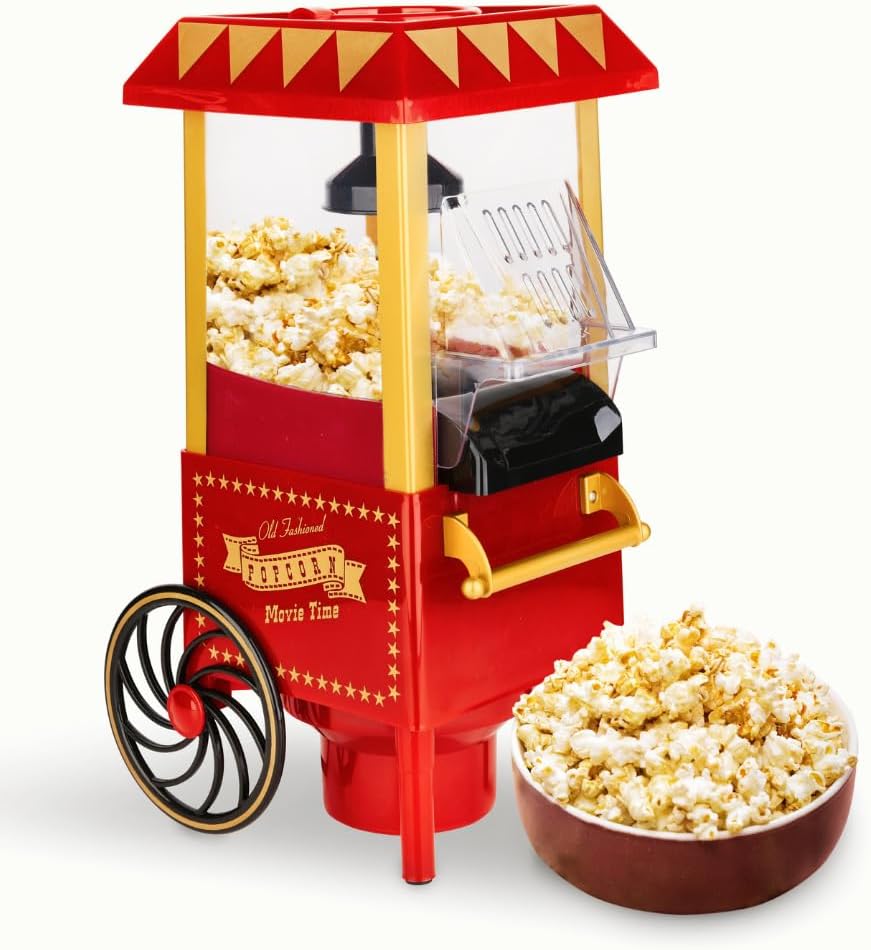 Machine à Popcorn Nk Rétro 1200W - Air Chaud, Portable