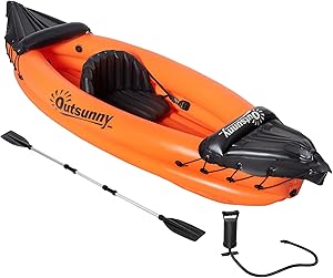 Outsunny 1-Person Inflatable Kayak with Pump