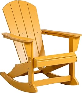 Outsunny Adirondack Rocking Chair HDPE Orange