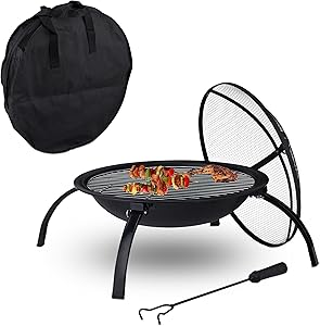 Relaxdays Brasero Grille Bois 55.5cm