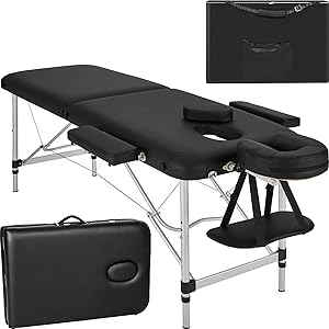 Table de Massage Pliante 2 Zones Tectake - Aluminium avec Accessoires