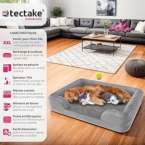 Tectake OrthoCuddle - Lit Déhoussable Anti-Dérapant