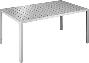 Tectake Outdoor Dining Table Aluminum & Wood