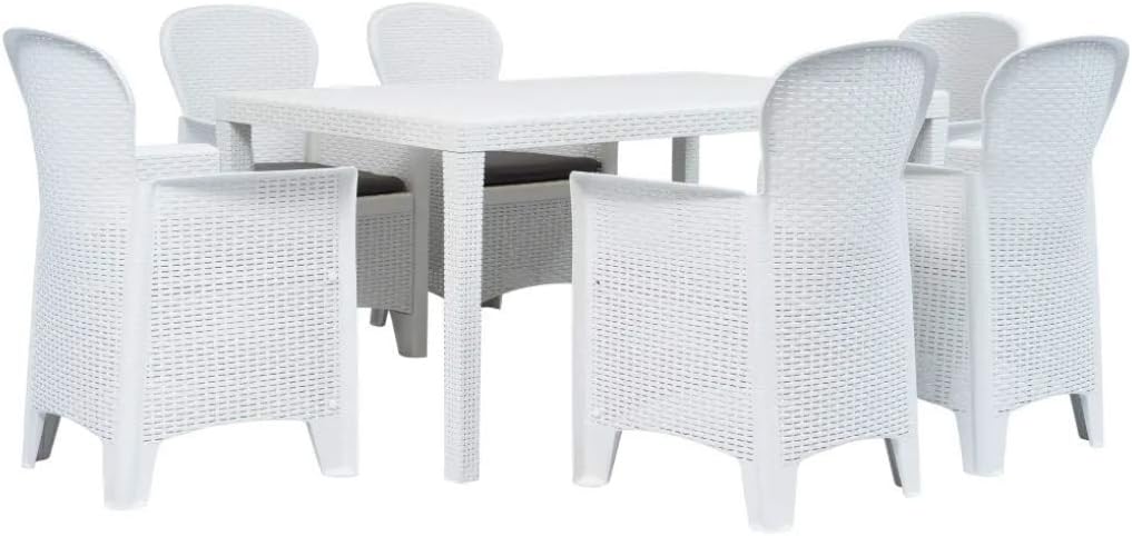 Tomaino Table et chaises de jardin en plastique imitation rotin