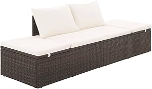 Vidaxl Marrón Wicker Patio Sofa Set