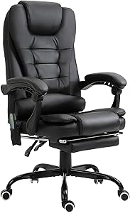 Vinsetto Fauteuil de Bureau Massant ErgoBlack