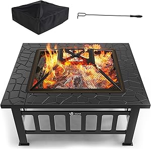 Vounot Outdoor Fire Pit 81cm Black