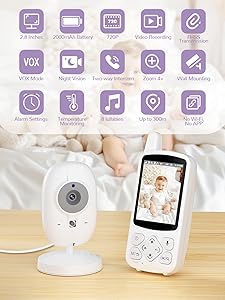 Vsifehso BabyCam 720p HD Vision Nocturne