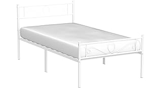 Yaheetech Metal Simple Bed Frame White 90x190cm